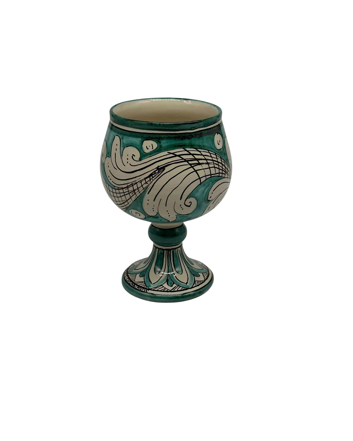Calice Ceramica Caltagirone decorato a mano Soprammobile VARI COLORI DD CERAMICHE SICILIANE