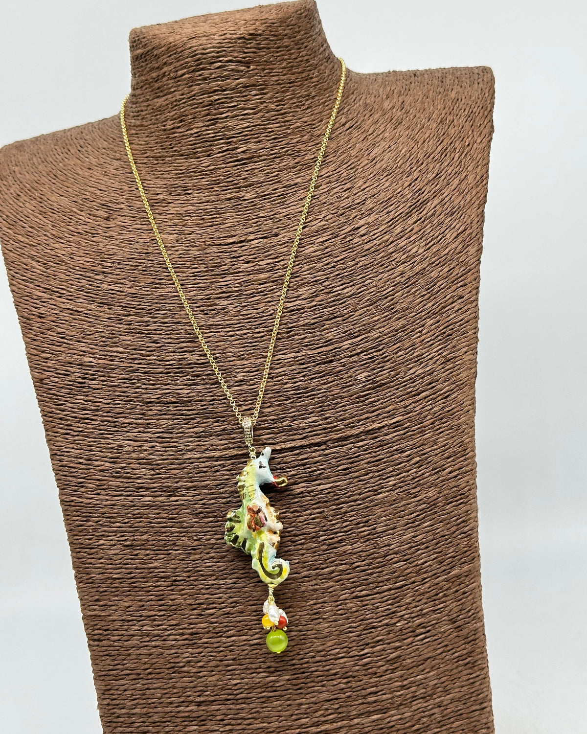 Collana Cavalluccio Marino decorato Ceramica di Caltagirone - COLLANA