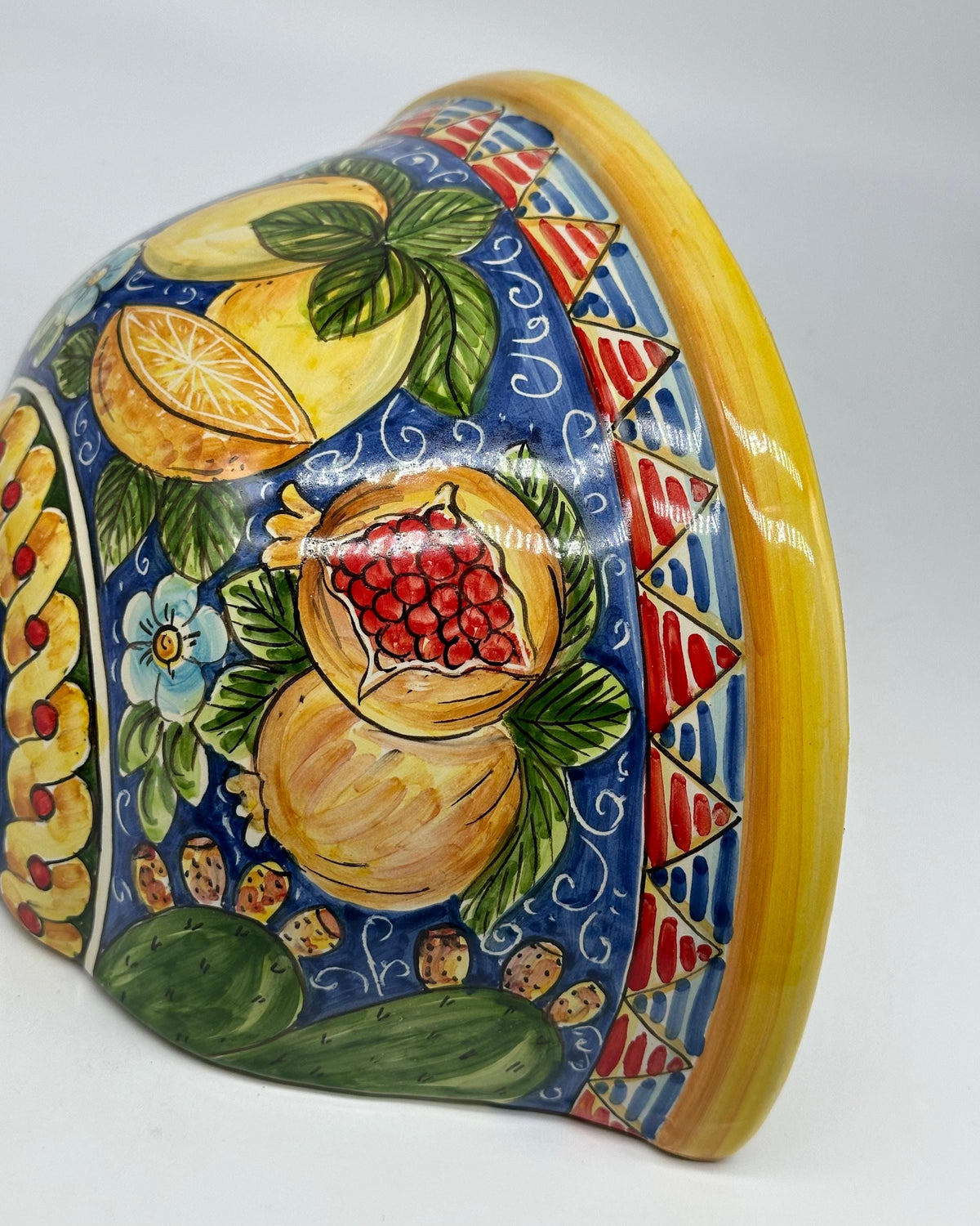 Gerla Fioriera da Muro cm H.28 L.15 Ceramica Caltagirone decorata a mano V.1