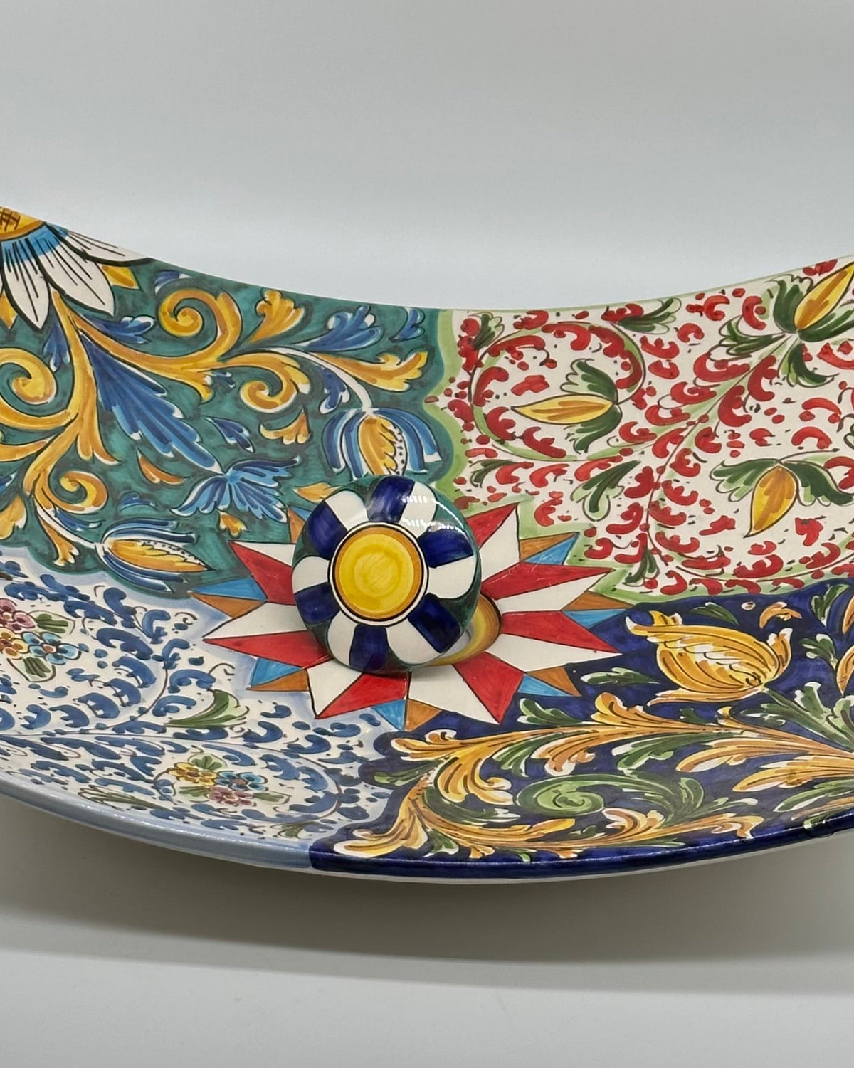 Lavello da Appoggio Ceramica Caltagirone cm 40x40x10 Moderno Artigianale V.2 - LAVELLI