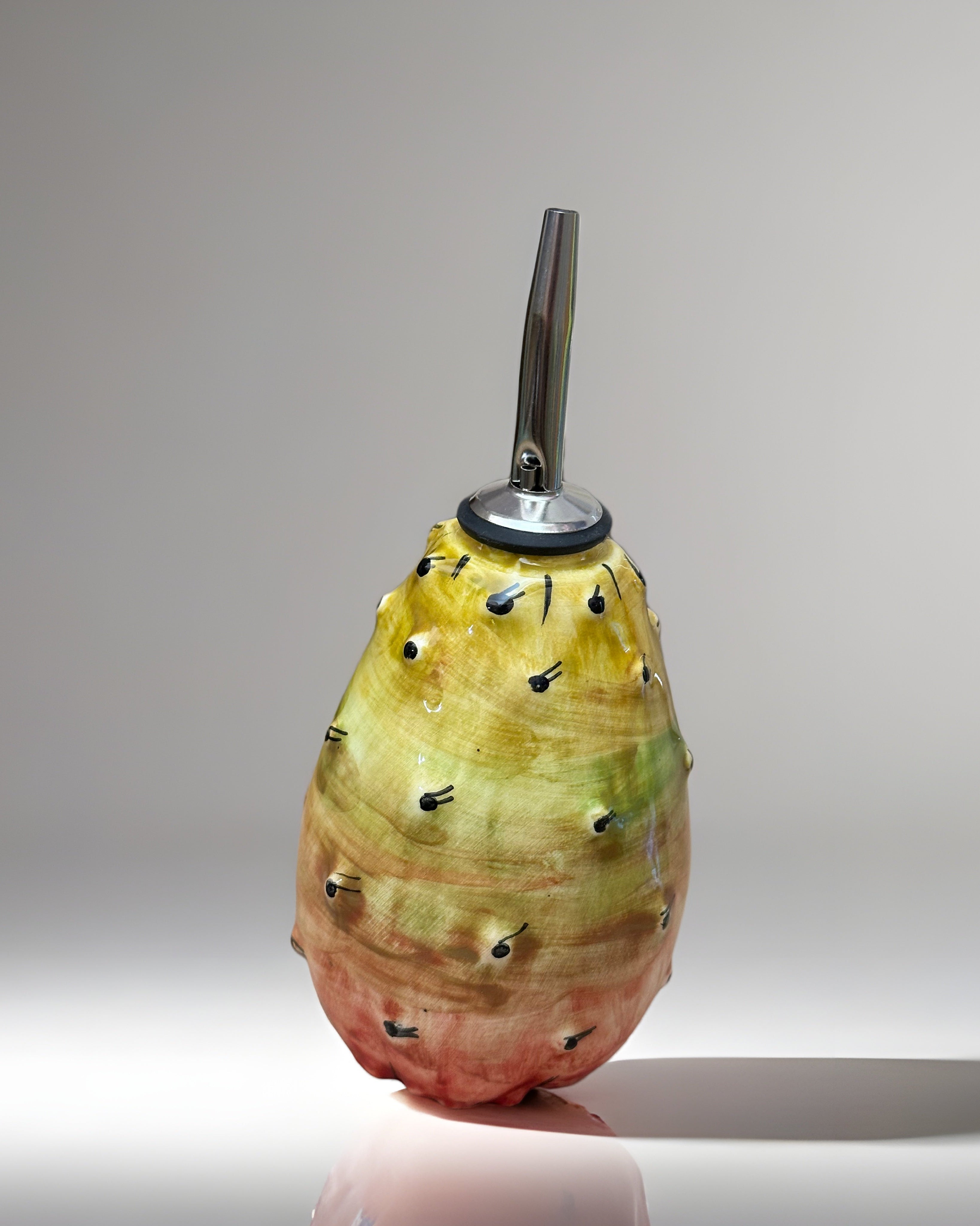 Oliera a forma di Frutta Decorata a mano Ceramica Caltagirone - Fico d’India - OGGETTISTICA