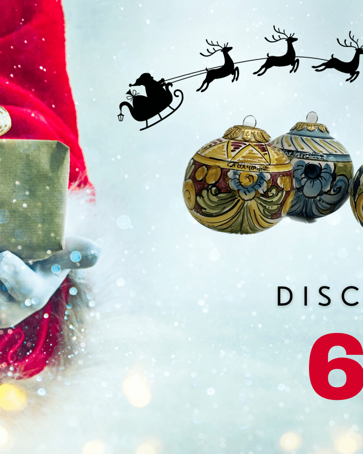 Palla di Natale Diametro 8cm decorata a mano Ceramica di Caltagirone VARI DECORI - DD CERAMICHE SICILIANE