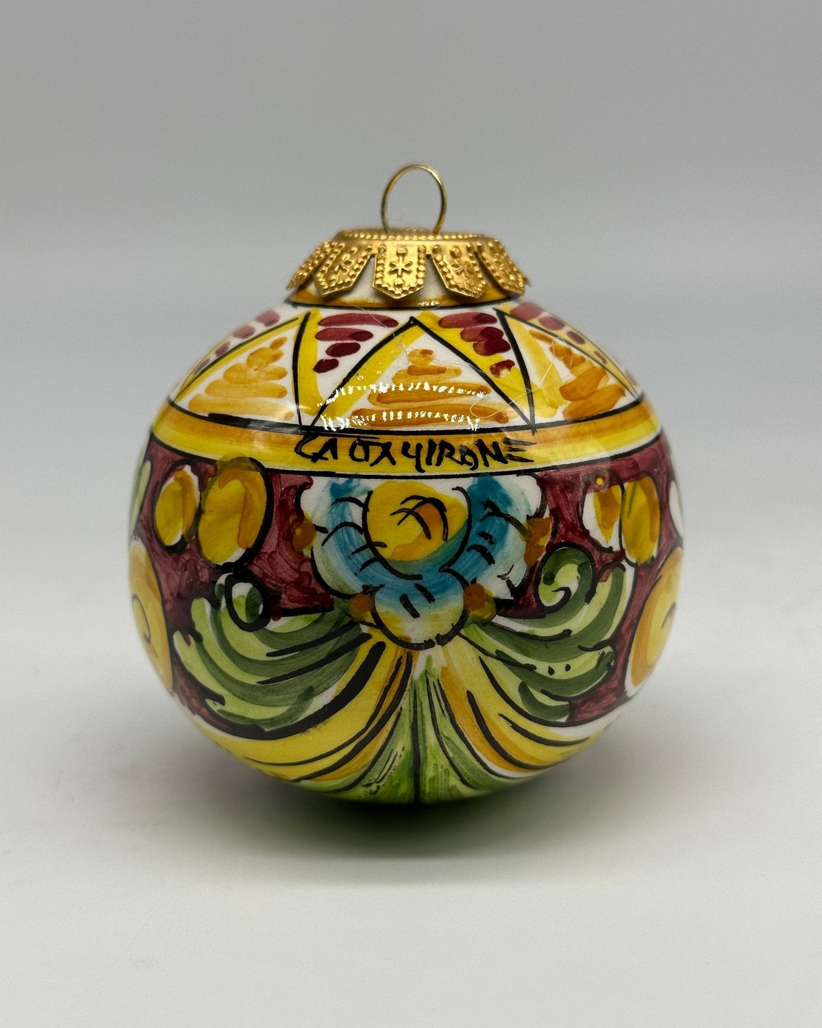Palla di Natale Diametro 8cm decorata a mano Ceramica di Caltagirone VARI DECORI - DD CERAMICHE SICILIANE