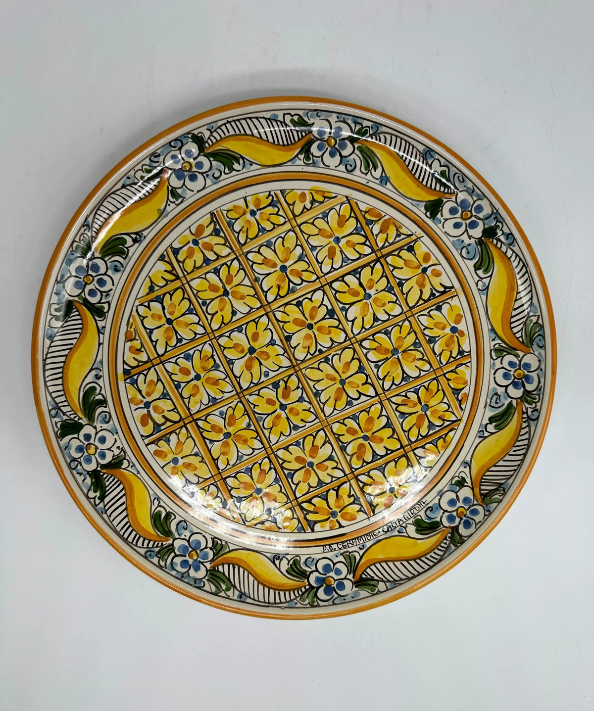 Piatto Decorativo dipinto a mano diametro cm 30 Decoro n.20 DD CERAMICHE SICILIANE
