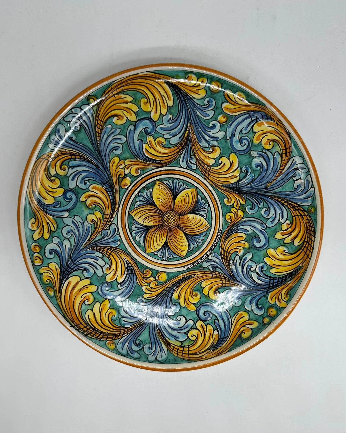 Piatto Decorativo dipinto a mano diametro cm 30 Decoro n.21 DD CERAMICHE SICILIANE