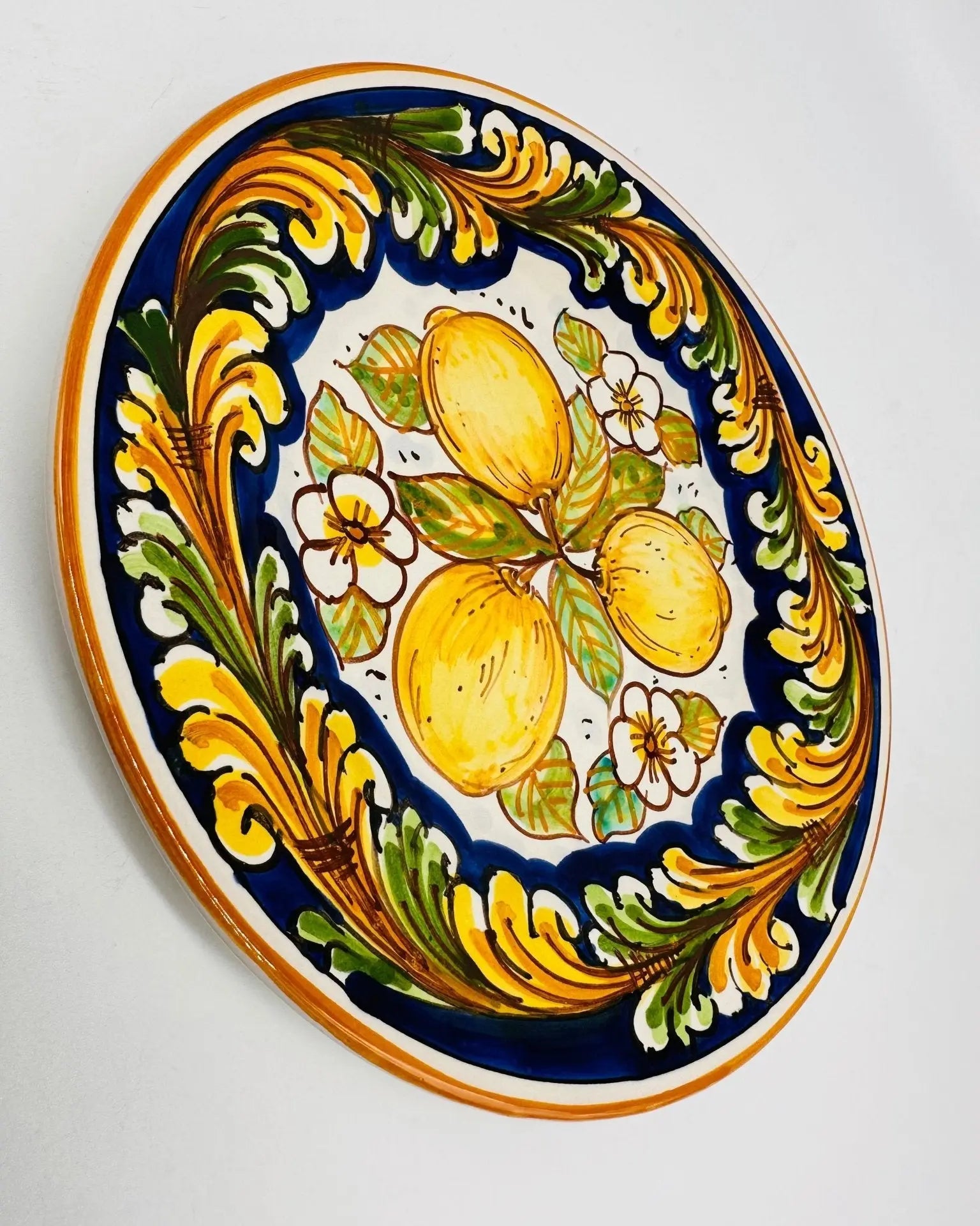 Piatto Dessert Uso Alimentare Ceramica Caltagirone - Citrino - PIATTI SERVIZIO