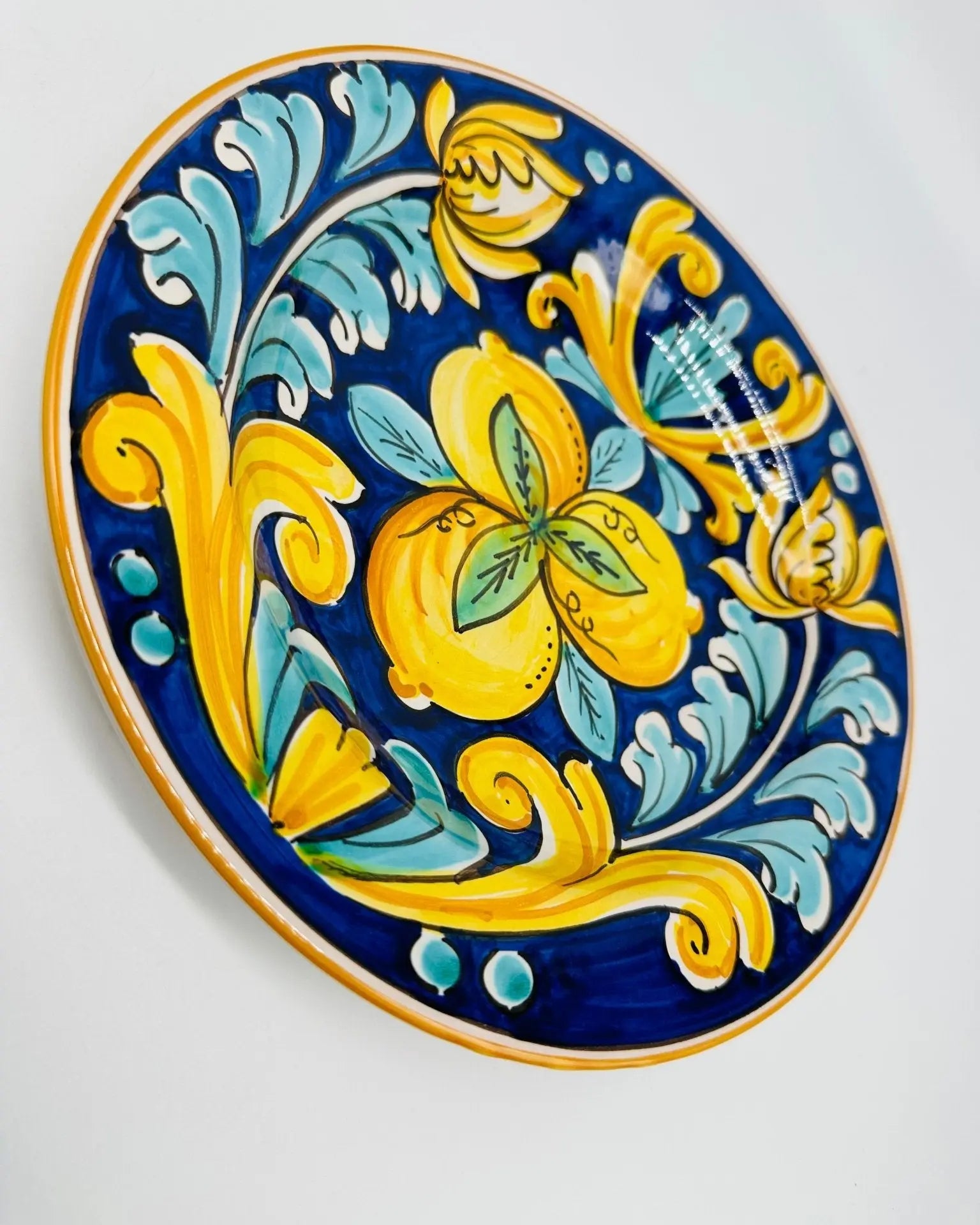 Piatto Fondo Uso Alimentare Ceramica Caltagirone - Citron - PIATTI SERVIZIO