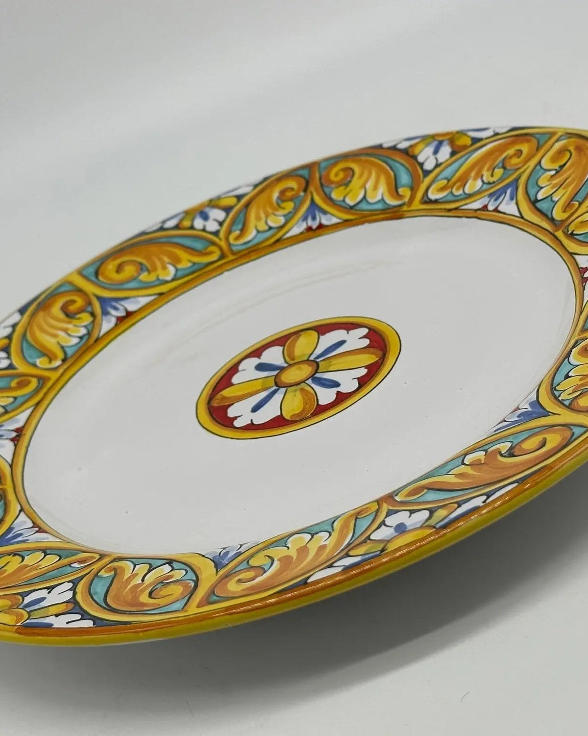 Piatto Piano Uso Alimentare Ceramica Caltagirone - Calcedonio - PIATTI SERVIZIO