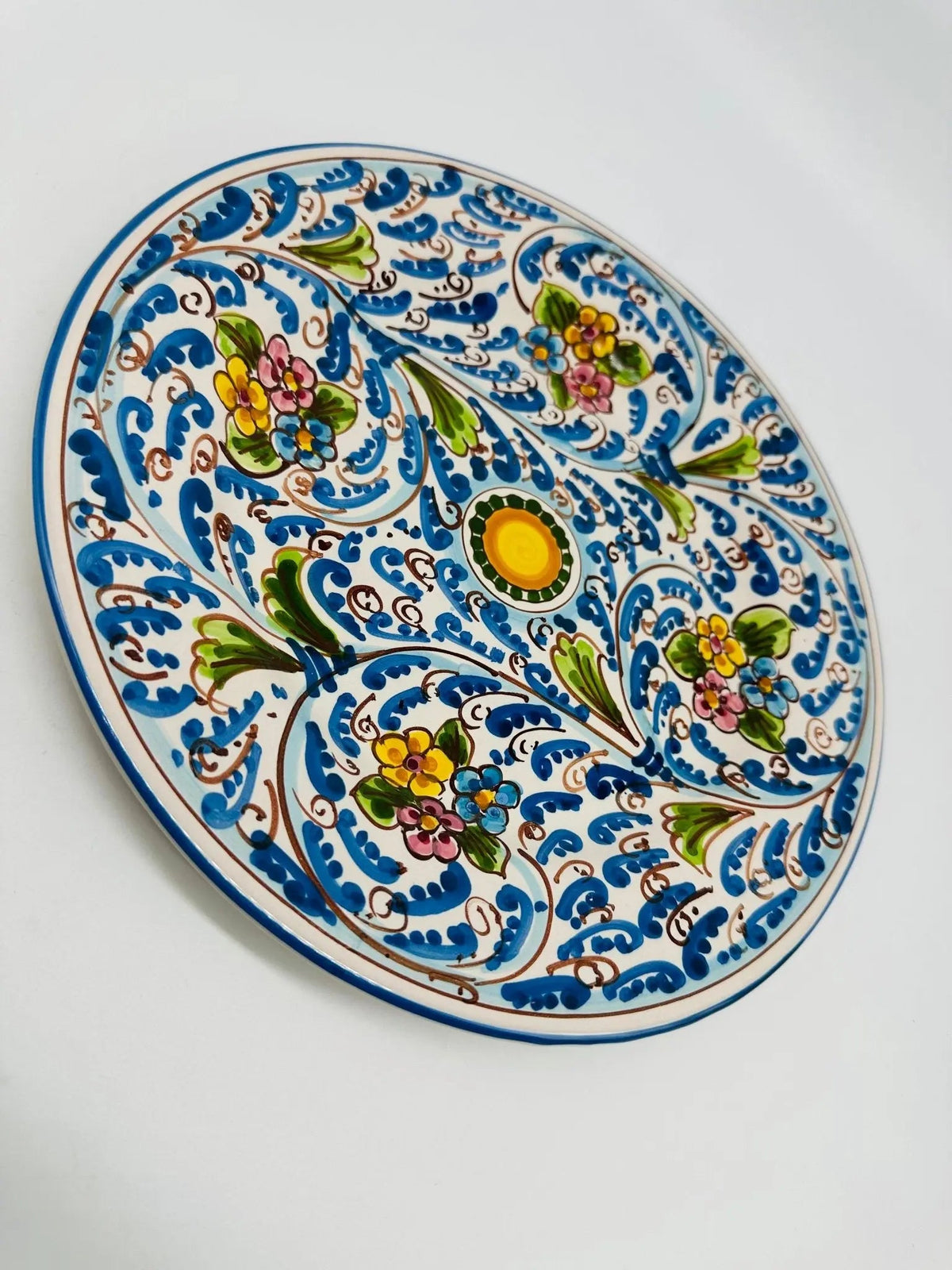Piatto Piano Uso Alimentare Ceramica Caltagirone - Opale - PIATTI SERVIZIO