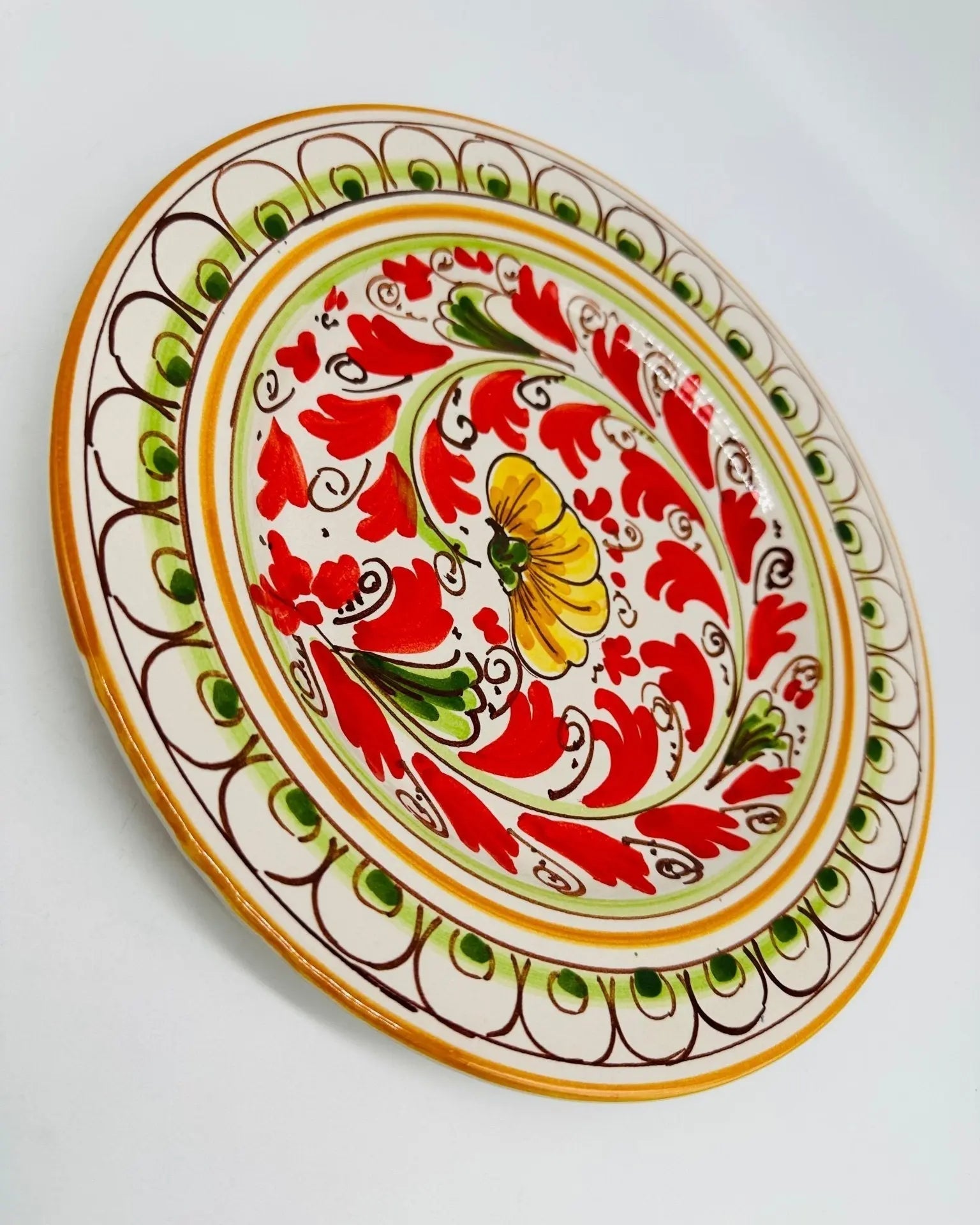 Piatto Piano Uso Alimentare Ceramica Caltagirone - Zoisite - PIATTI SERVIZIO