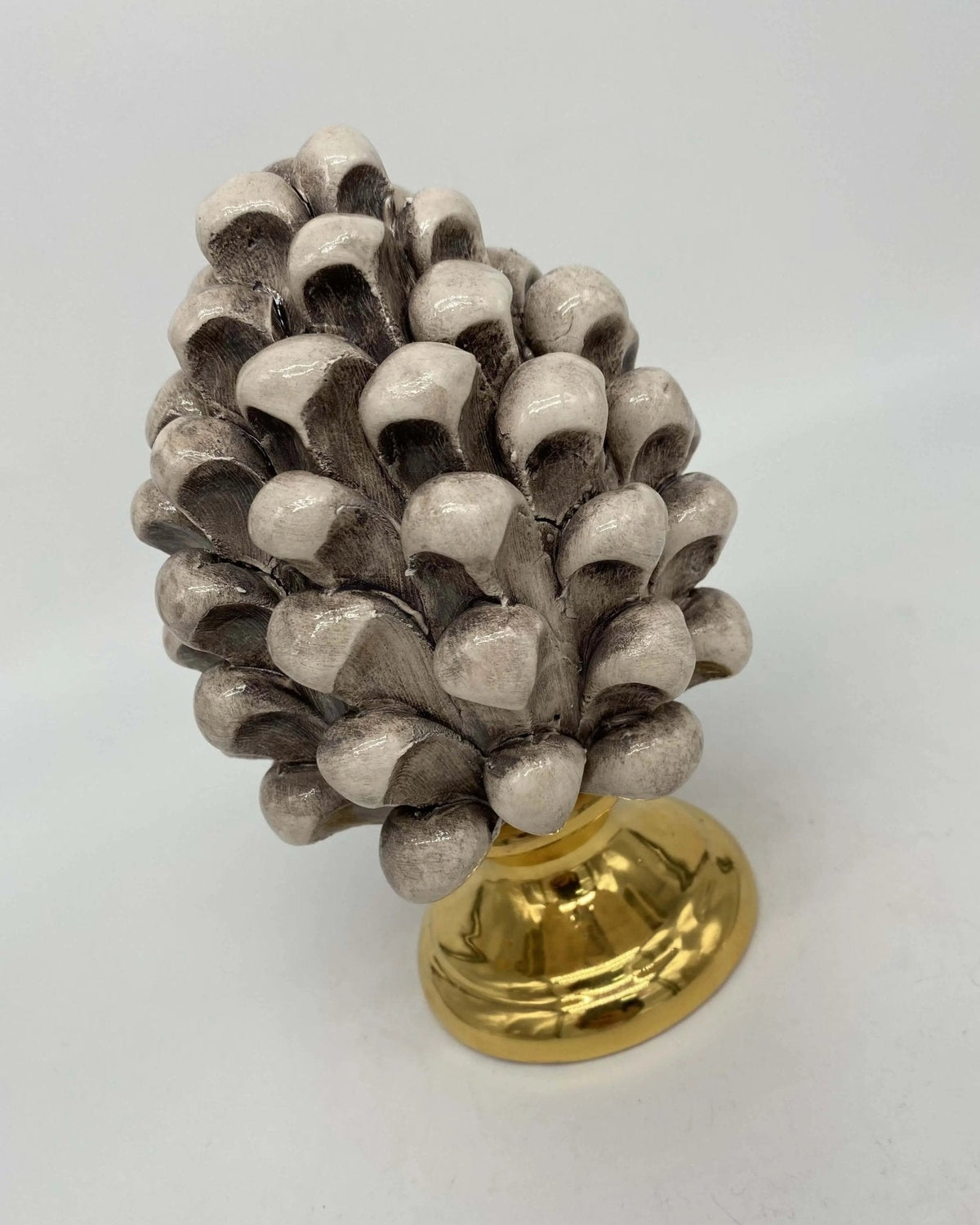 Pigna Aurum Ceramica Caltagirone cm H.15 Artigianale Écru - DD CERAMICHE SICILIANE