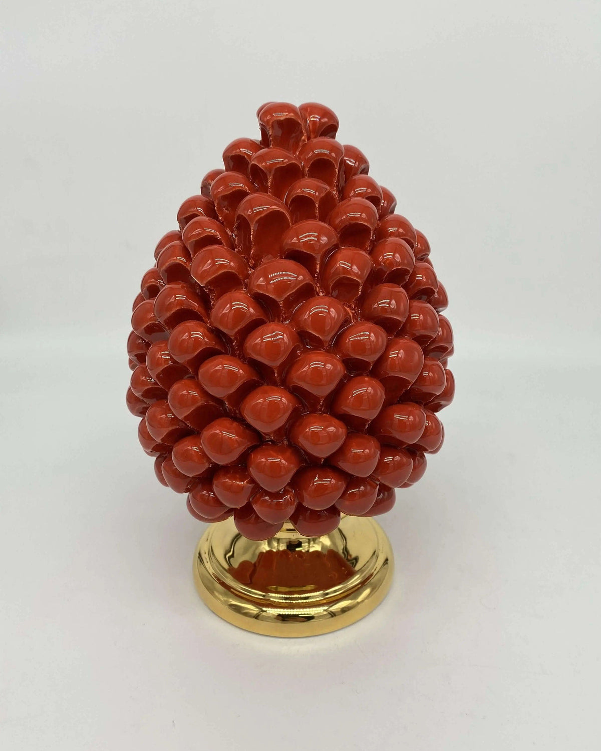 Pigna Aurum Ceramica Caltagirone cm H.20 Artigianale Rosso DD CERAMICHE SICILIANE