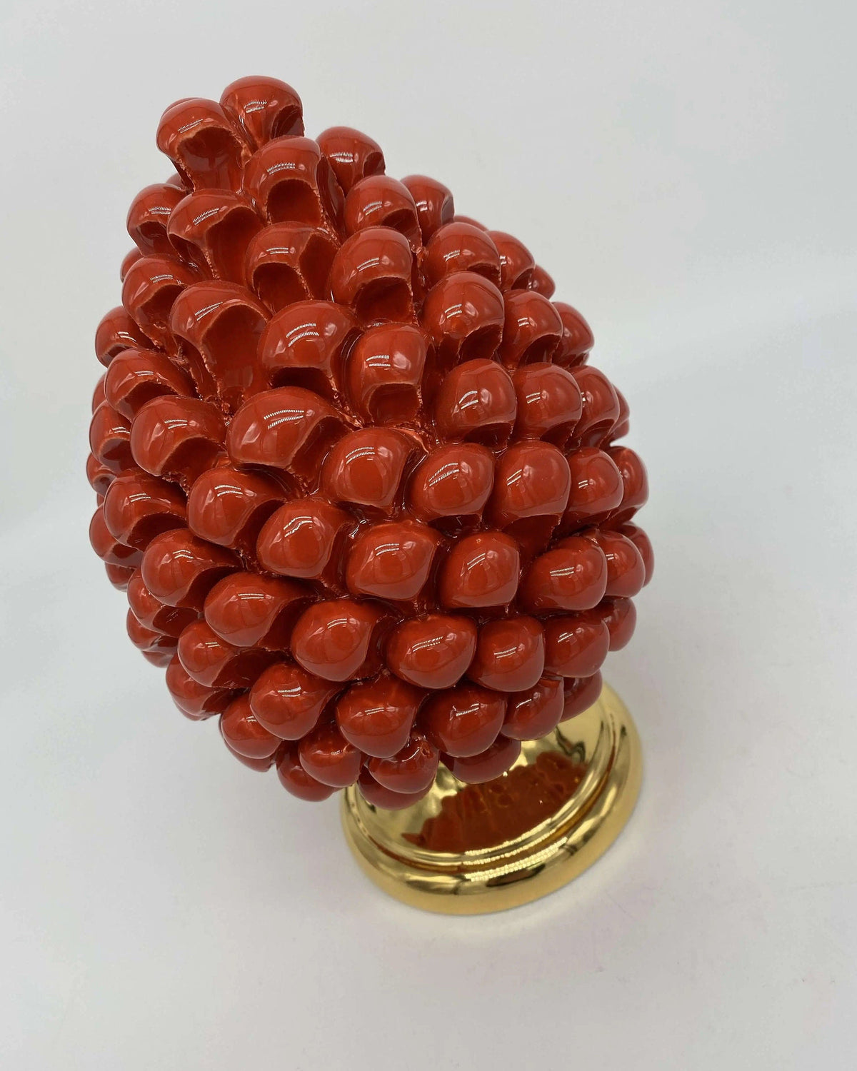 Pigna Aurum Ceramica Caltagirone cm H.20 Artigianale Rosso DD CERAMICHE SICILIANE