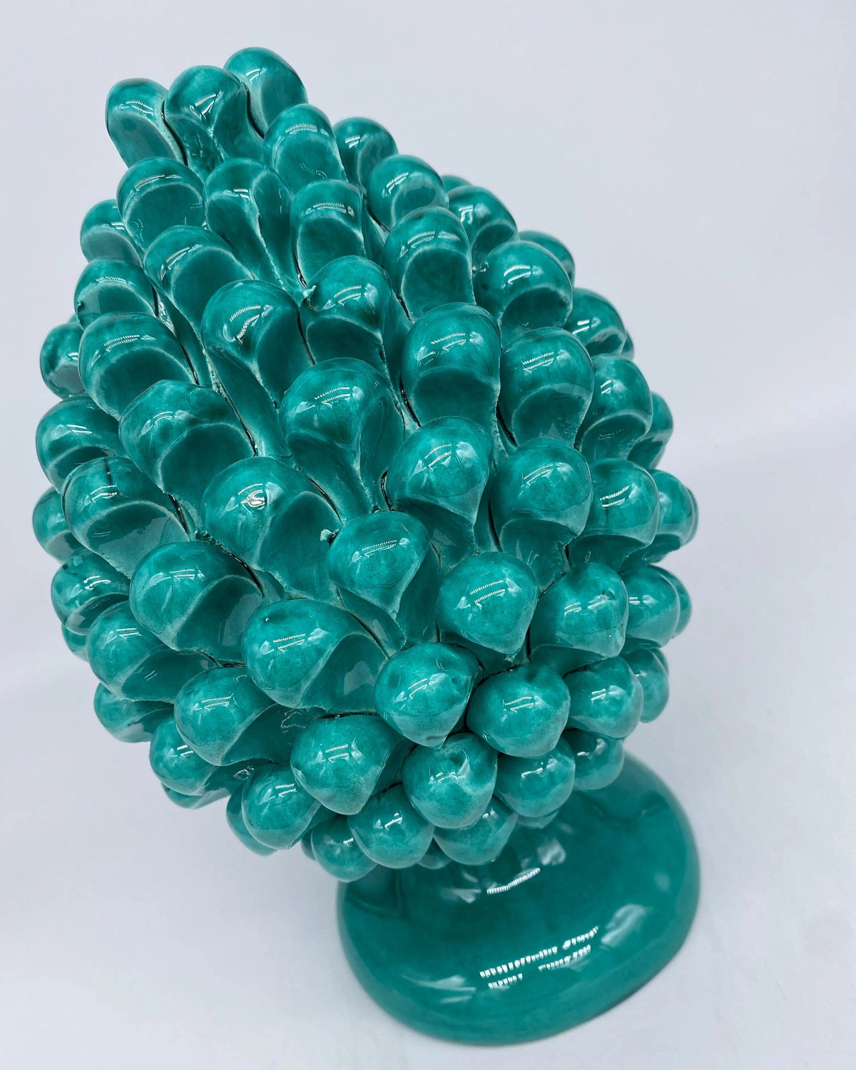 Pigna Ceramica Caltagirone cm H.25 Artigianale Verde Cristallo DD CERAMICHE SICILIANE
