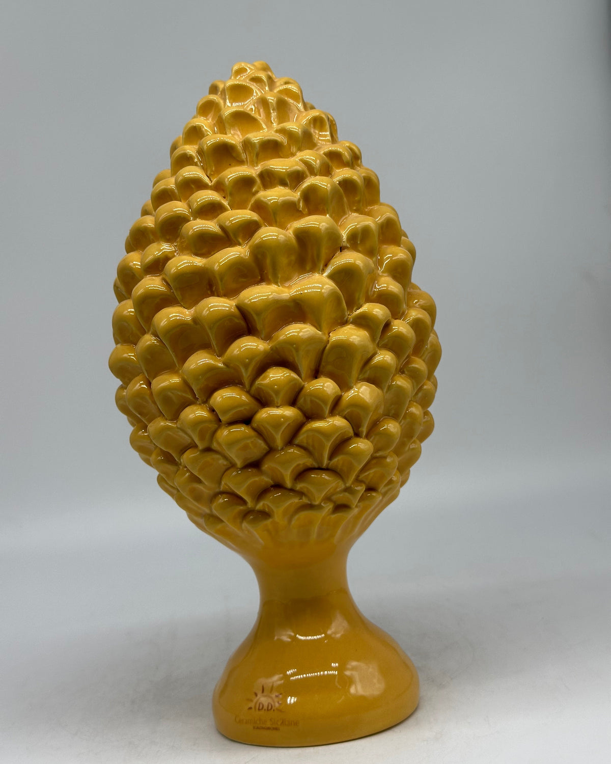 Pigna Ceramica Caltagirone cm H.30 Artigianale Linea Luis GIALLO DD CERAMICHE SICILIANE