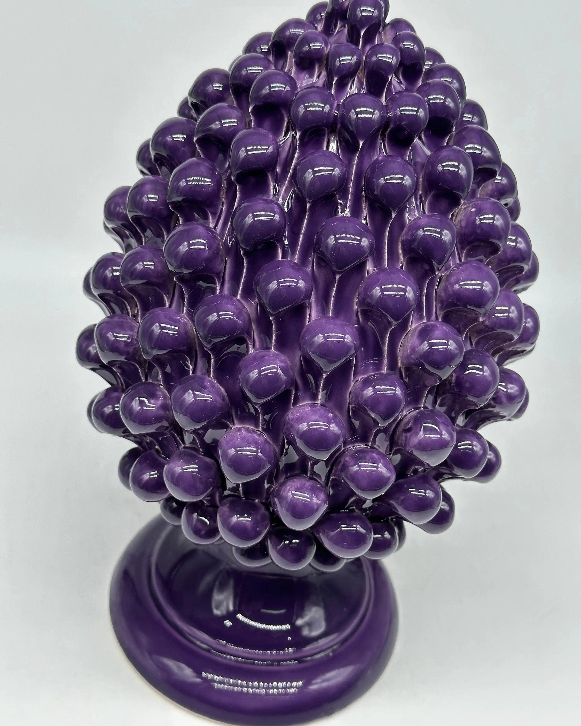 Pigna Ceramica Caltagirone cm H.30 Artigianale Viola DD CERAMICHE SICILIANE