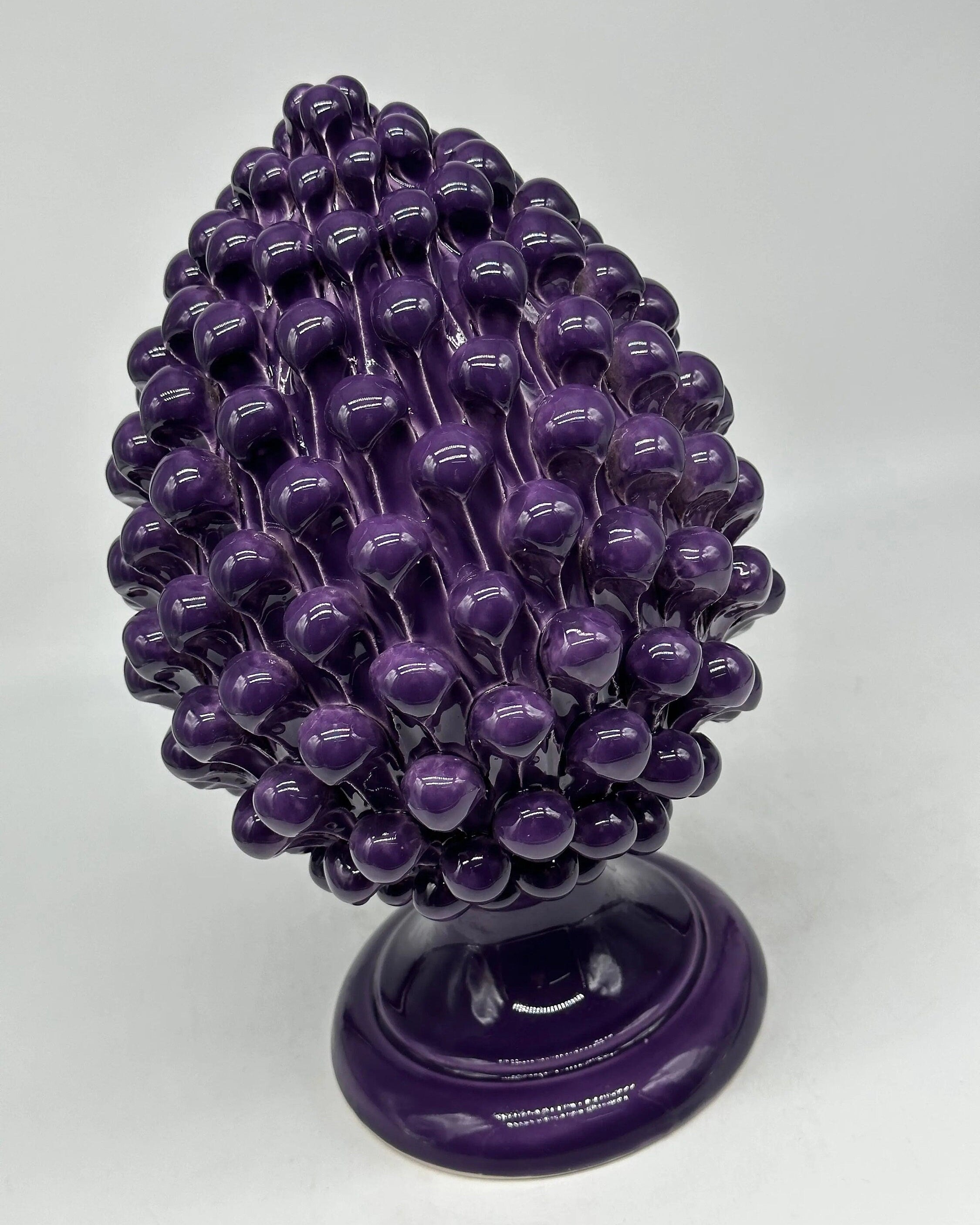 Pigna Ceramica Caltagirone cm H.30 Artigianale Viola DD CERAMICHE SICILIANE