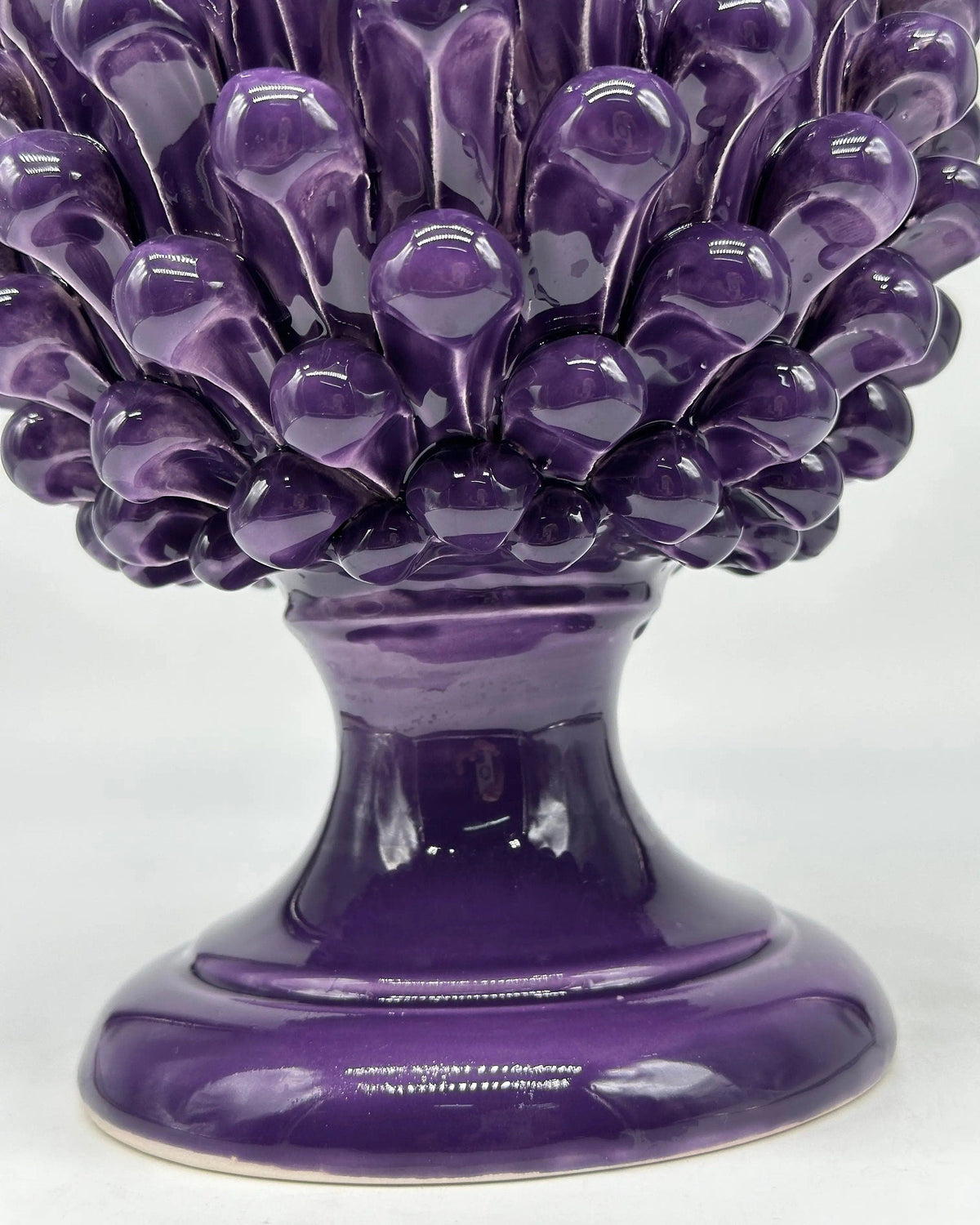 Pigna Ceramica Caltagirone cm H.30 Artigianale Viola DD CERAMICHE SICILIANE