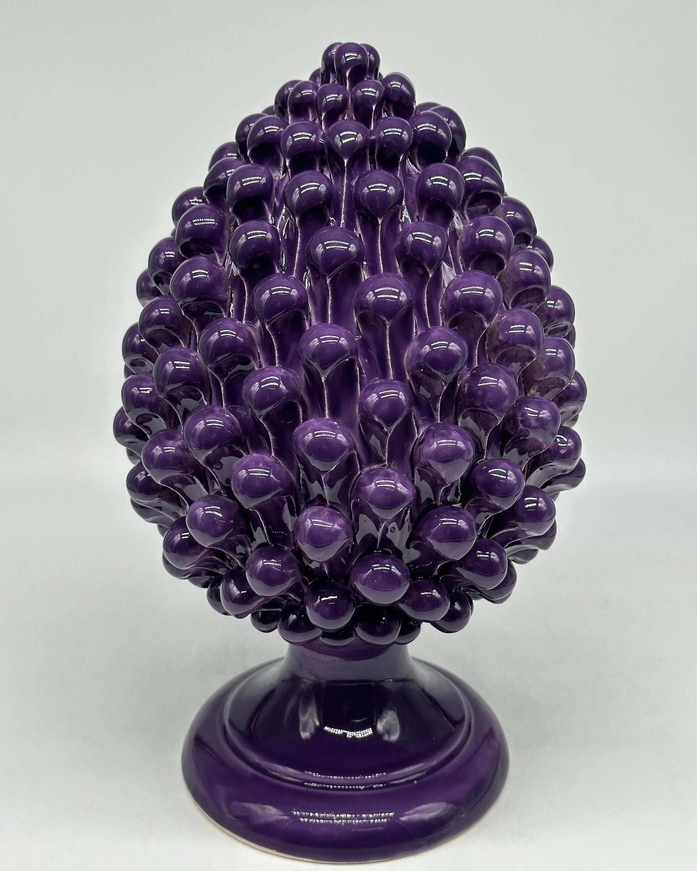 Pigna Ceramica Caltagirone cm H.30 Artigianale Viola DD CERAMICHE SICILIANE