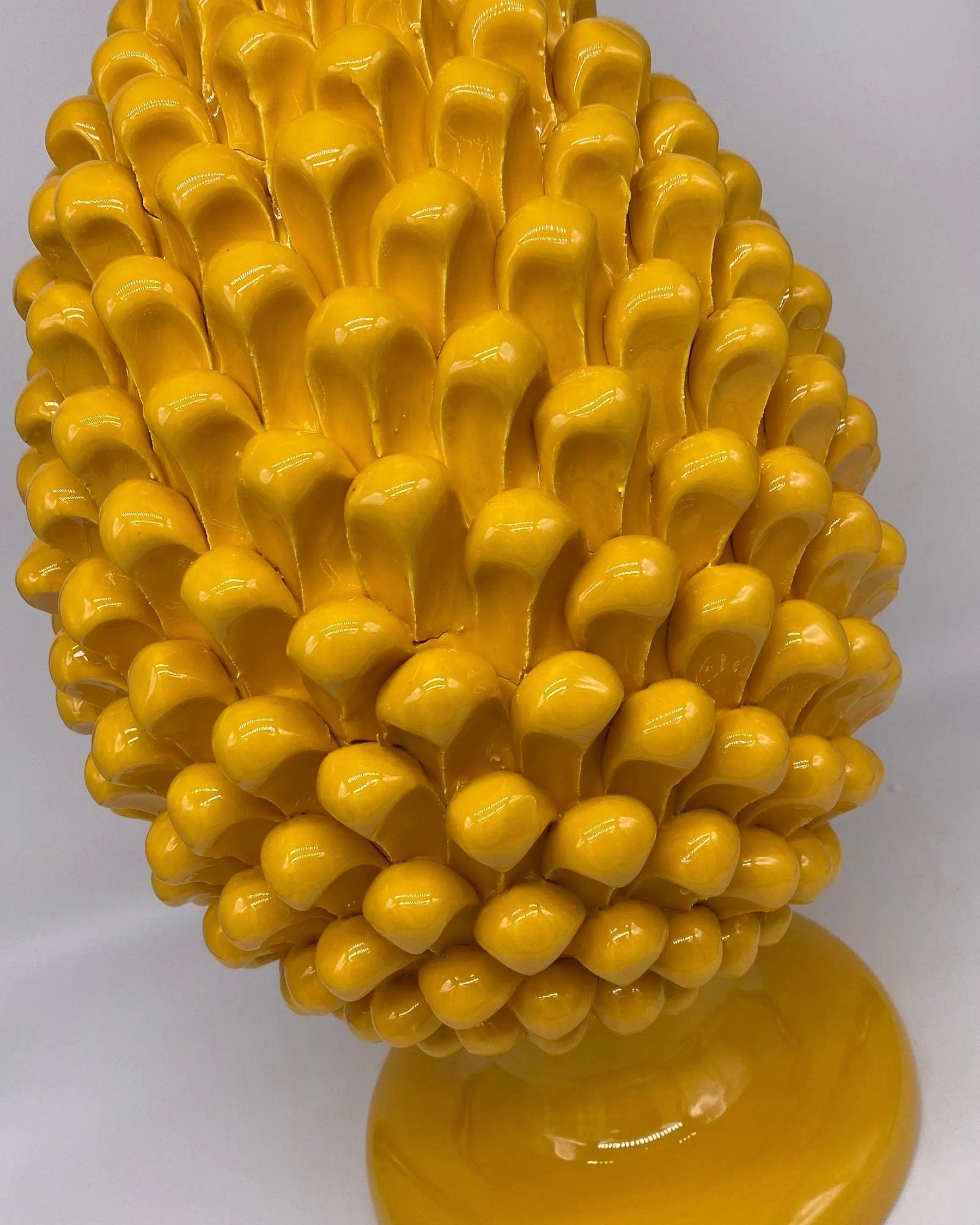 Pigna Ceramica Caltagirone cm H.40 Artigianale Giallo DD CERAMICHE SICILIANE