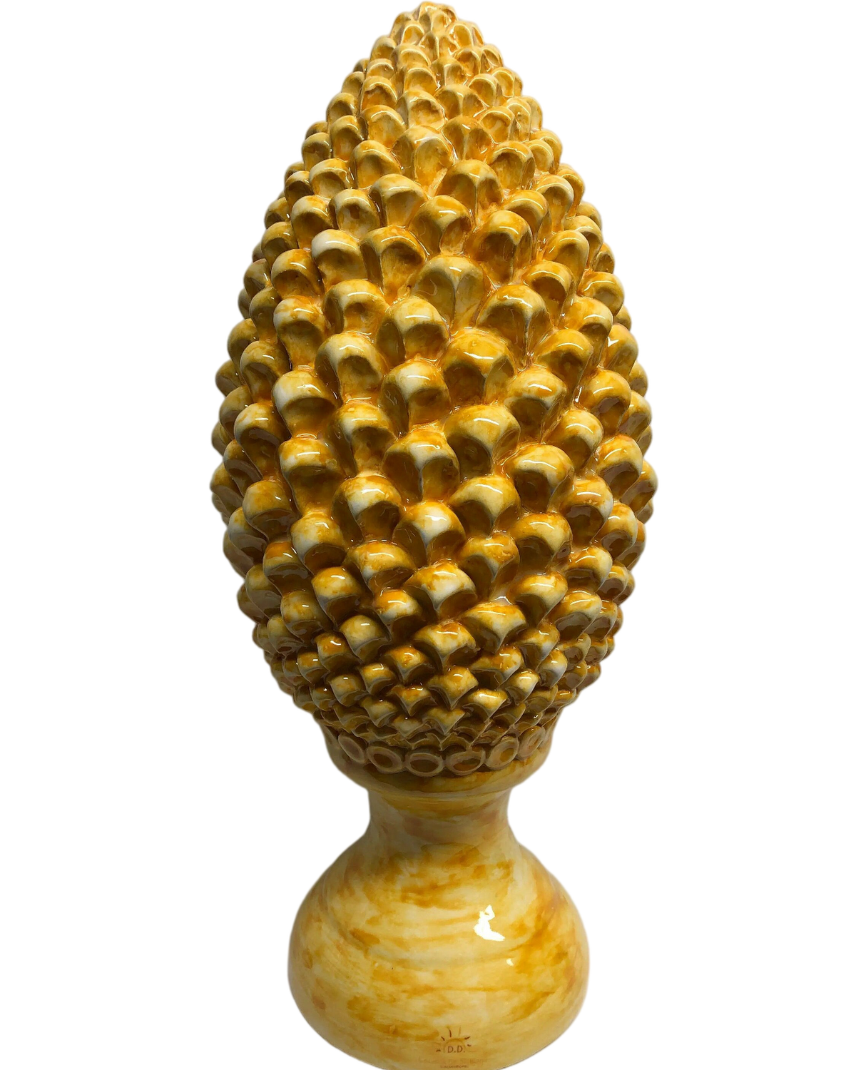 Pigna Ceramica Caltagirone cm H.45 Artigianale Giallo Linea Luis DD CERAMICHE SICILIANE