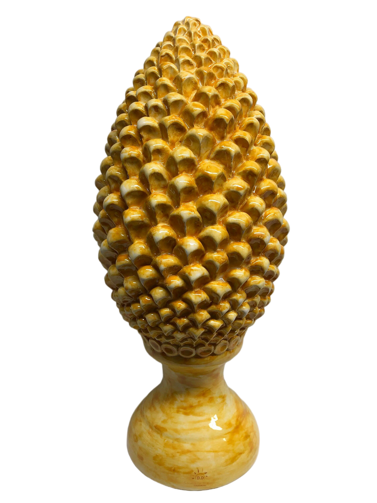 Pigna Ceramica Caltagirone cm H.45 Artigianale Giallo Linea Luis DD CERAMICHE SICILIANE