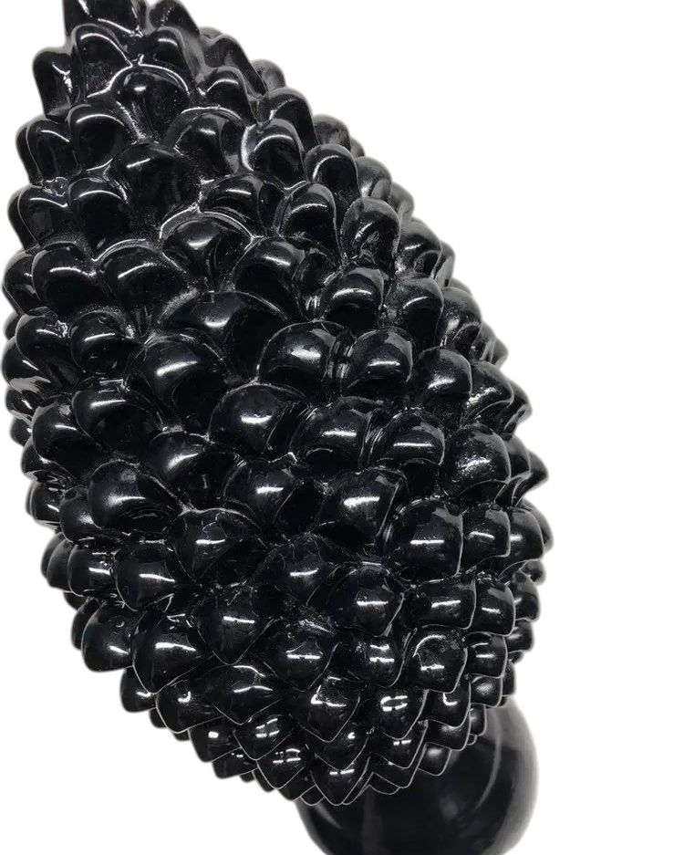 Pigna Ceramica Caltagirone cm H.45 Artigianale Nero Linea Luis DD CERAMICHE SICILIANE
