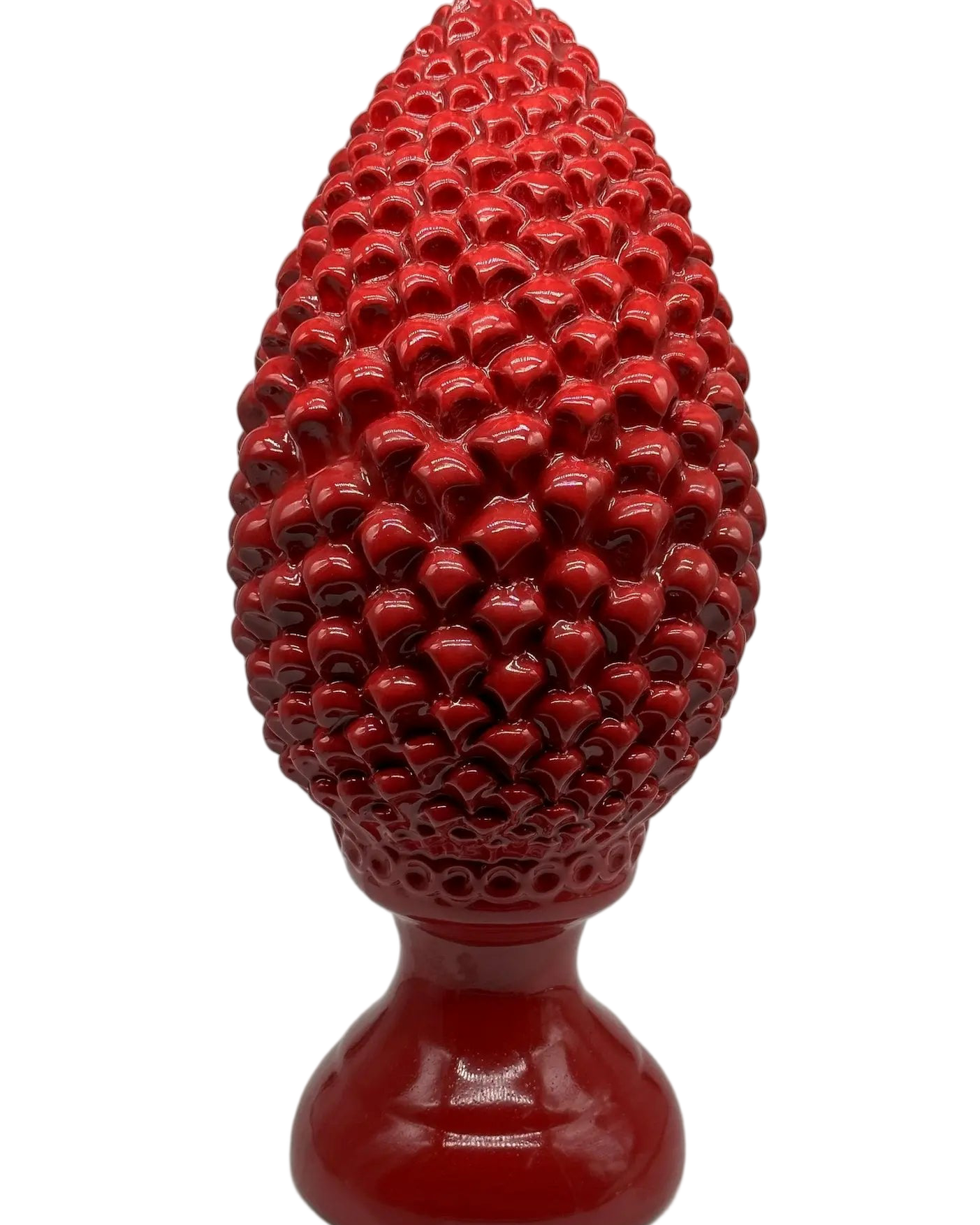 Pigna Ceramica Caltagirone cm H.45 Artigianale Rosso Linea Luis DD CERAMICHE SICILIANE