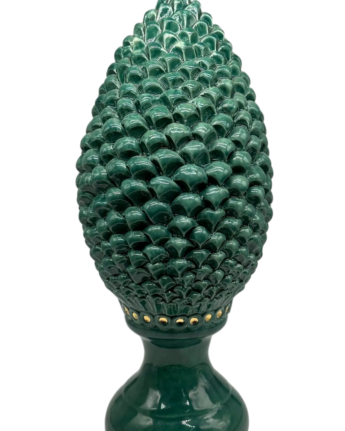 Pigna Ceramica Caltagirone cm H.45 Artigianale Verde Linea Luis DD CERAMICHE SICILIANE