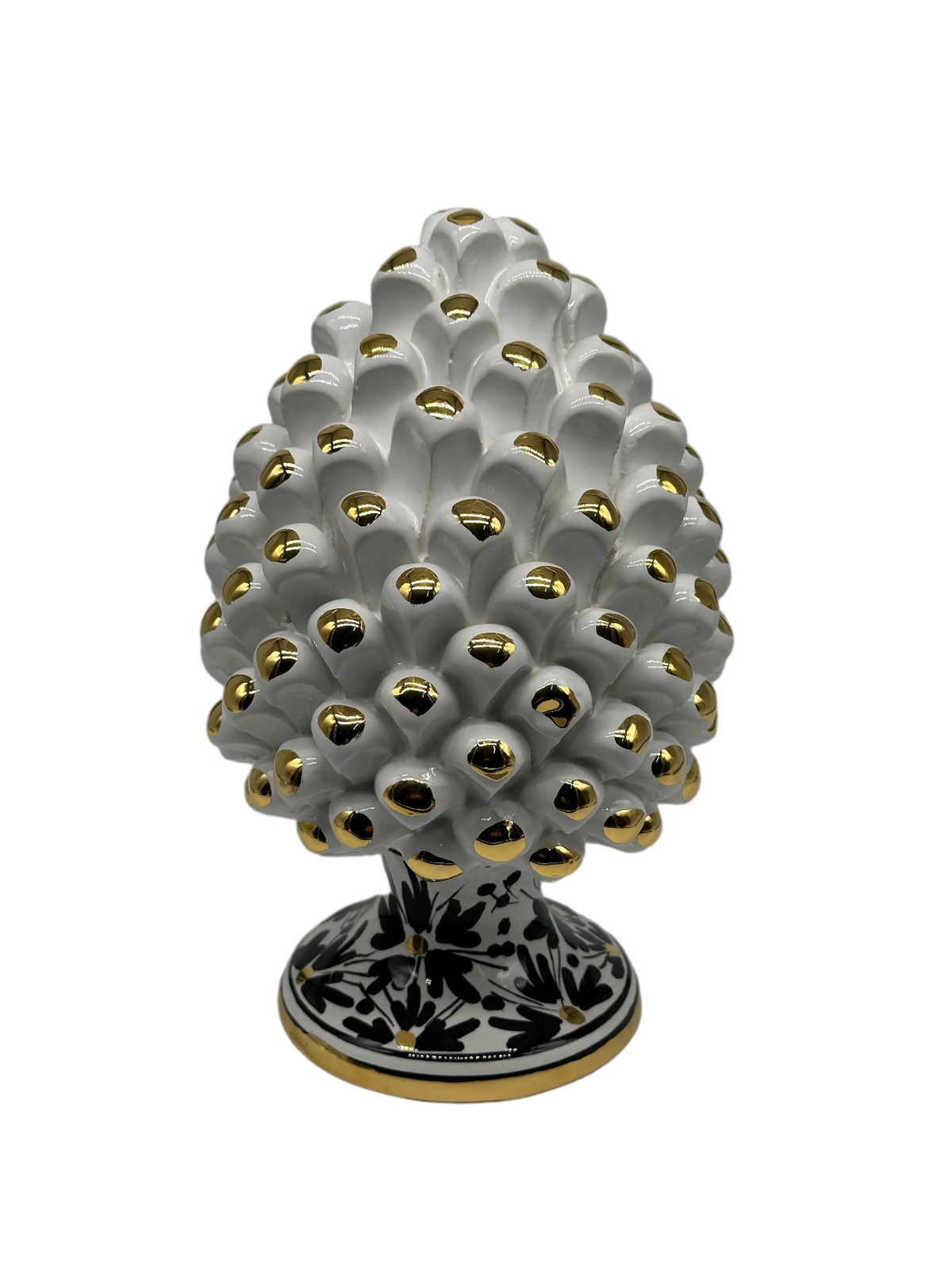 Pigna “CHIC” Ceramica Caltagirone cm H.20 Artigianale Bianco DD CERAMICHE SICILIANE