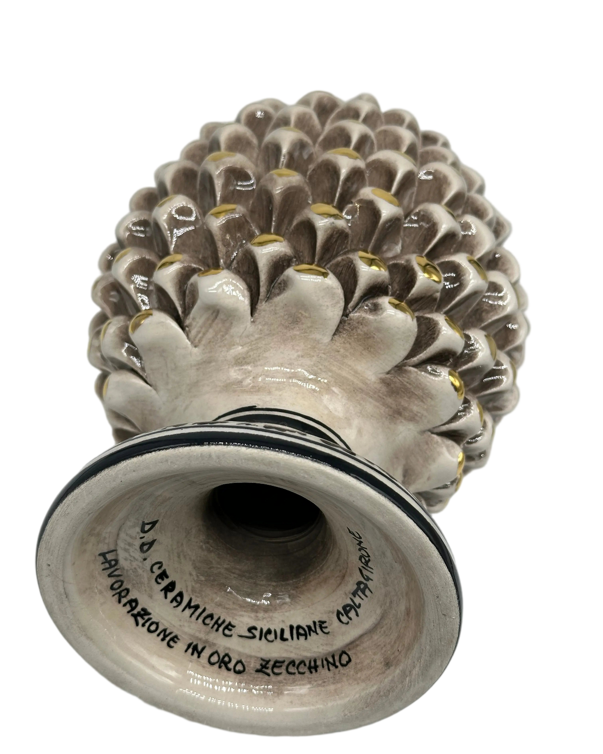 Pigna “CHIC” Ceramica Caltagirone cm H.25 Artigianale Beige DD CERAMICHE SICILIANE