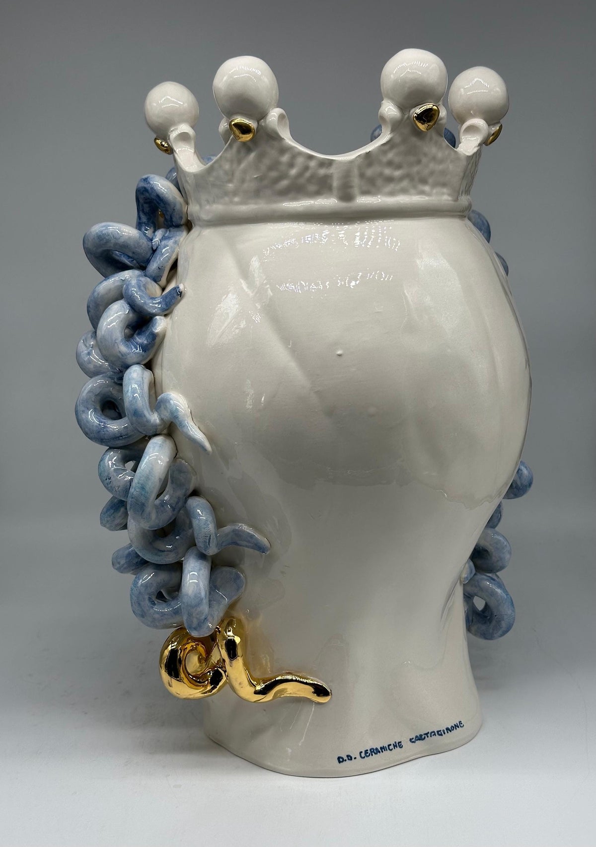 Testa Mitologica Medusa “Luxury” Ceramica Caltagirone cm H.40 L.30 Artigianale - TESTA DI MORO