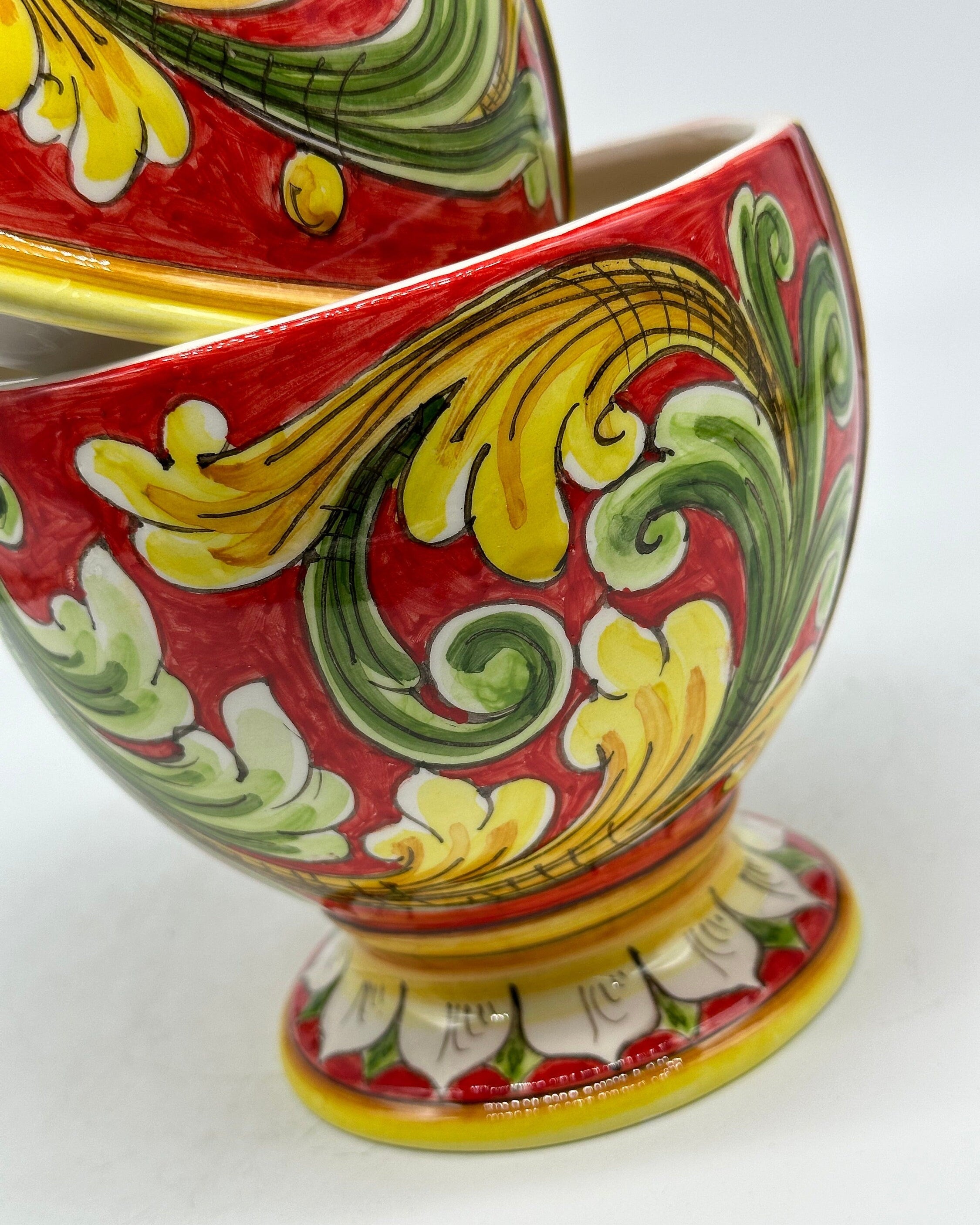Uovo di Pasqua Contenitore H.24cm Ceramica Caltagirone dipinto a mano