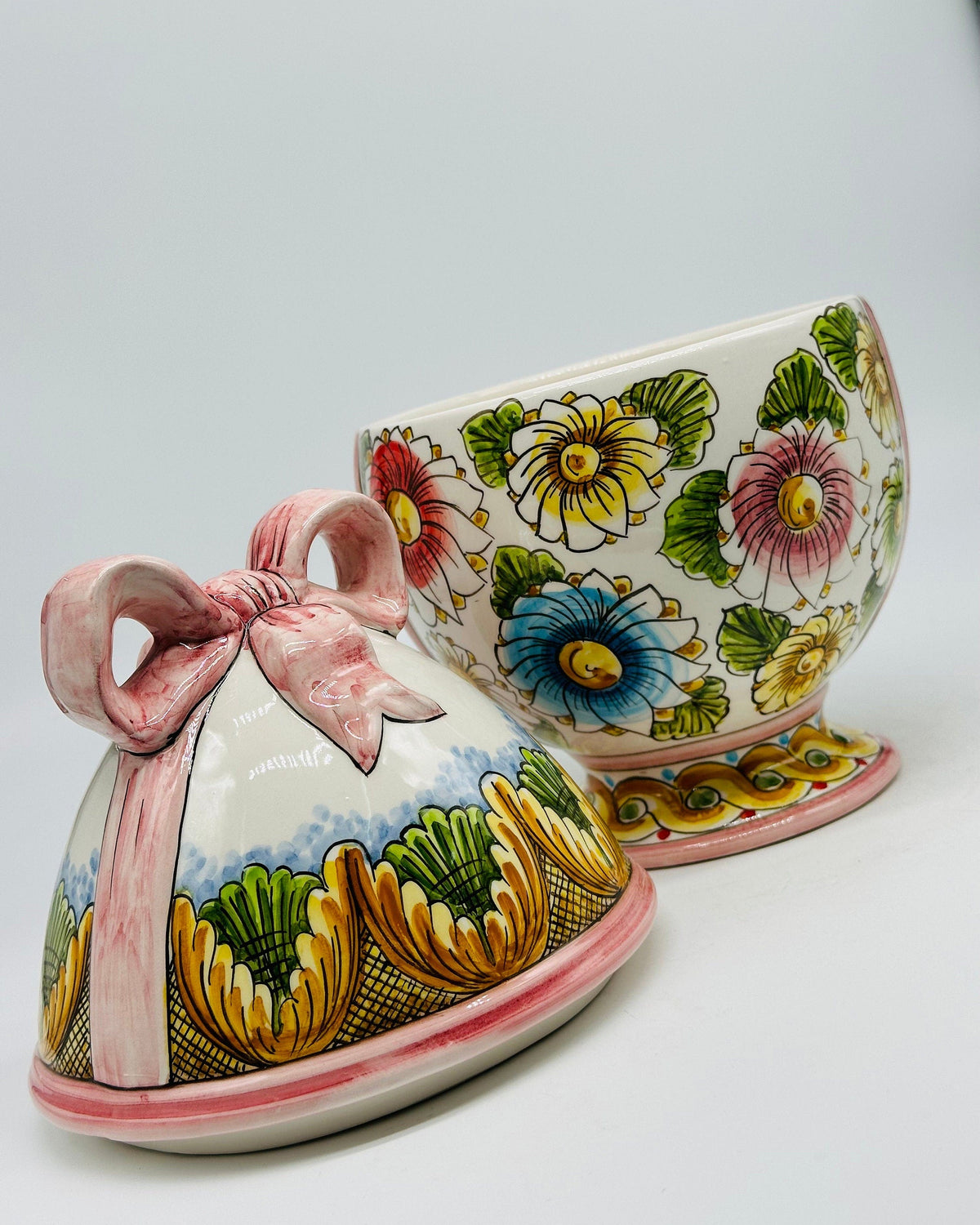 Uovo di Pasqua Contenitore H.27cm Ceramica Caltagirone dipinto a mano