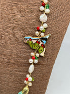 Collana multifilo di Pietre Celeste ciondolo Sicilia perle e pietre - BIJOUX