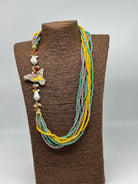 Collana multifilo di Pietre colorate ciondolo Sicilia perle e pietre - COLLANA