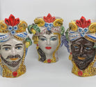 Teste di Moro Classica Ceramica Caltagirone cm H.27 L.20 Artigianale Craquelé DD CERAMICHE SICILIANE