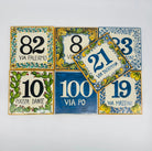 Numero Civico Mattonella cm 15x15 Ceramica Artigianale Caltagirone DD CERAMICHE SICILIANE
