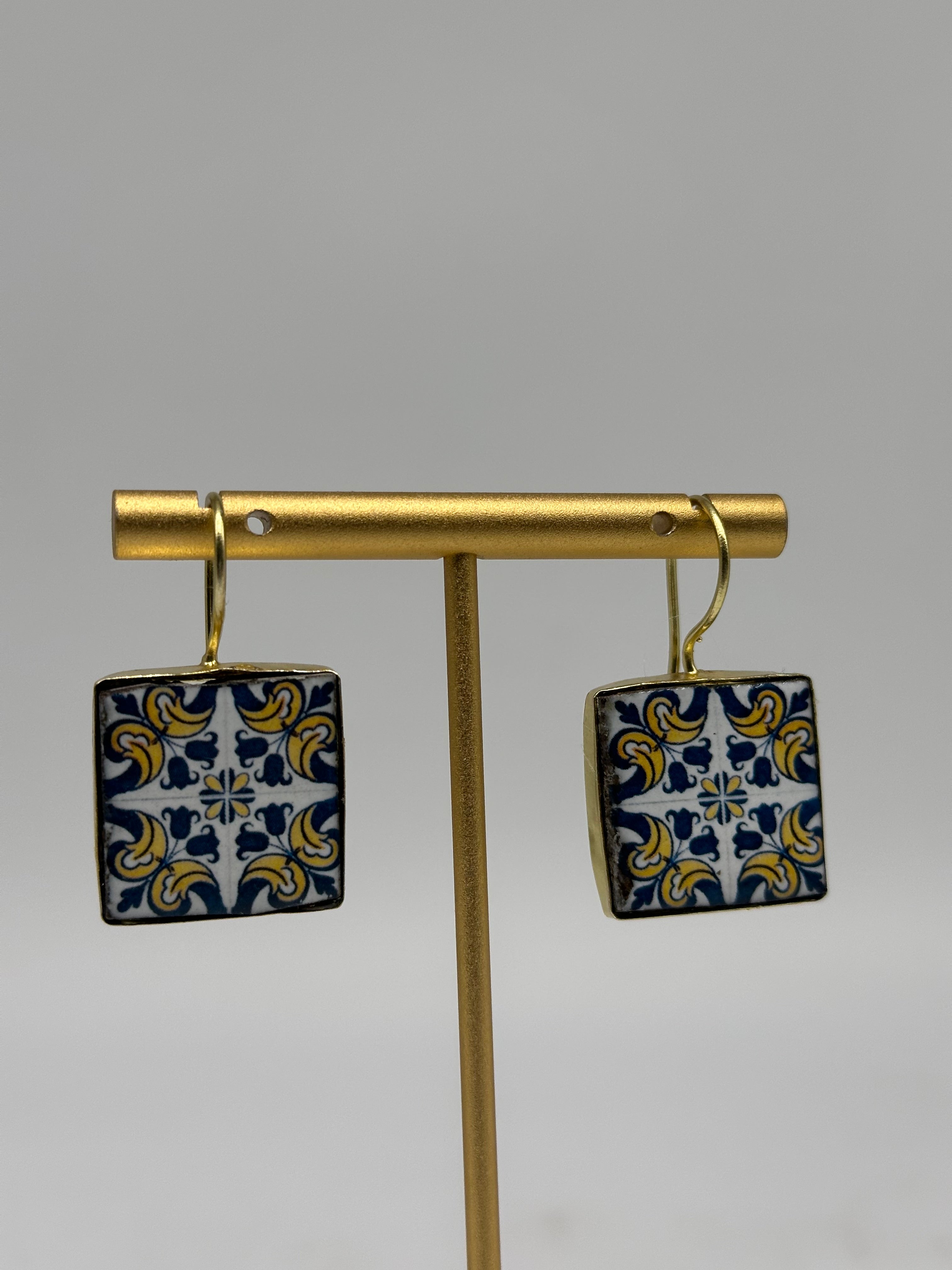 Orecchini Mattonella Maiolica Ceramica di Caltagirone V.20 - ORECCHINI