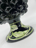 Pigna Ceramica Caltagirone cm H.20 Artigianale VENUS Nero Verde DD CERAMICHE SICILIANE