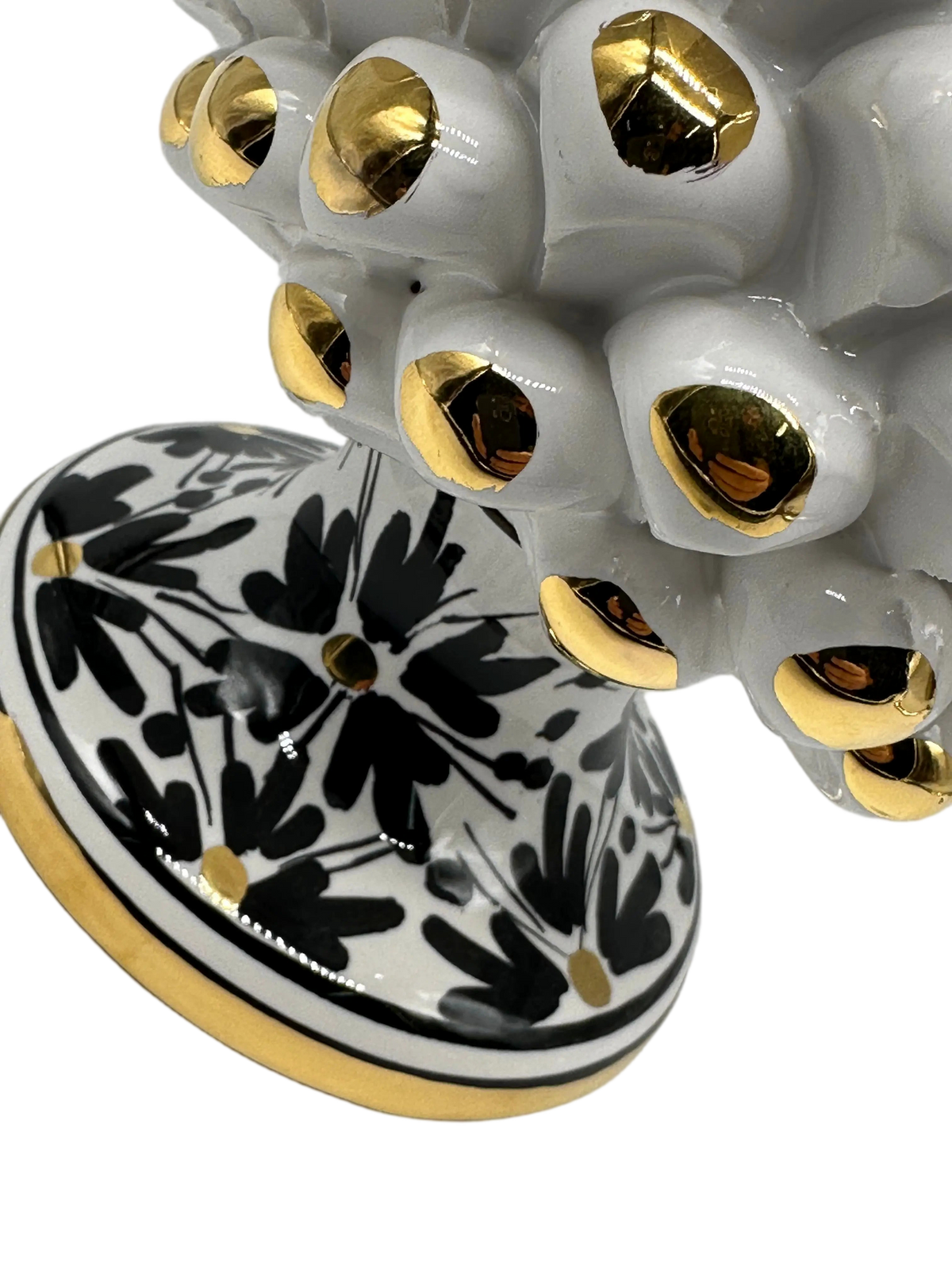Pigna “CHIC” Ceramica Caltagirone cm H.25 Artigianale Bianco DD CERAMICHE SICILIANE