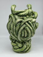 Testa Mitologica Medusa Ceramica Caltagirone cm H.38 L.25 Artigianale Verde - DD CERAMICHE SICILIANE